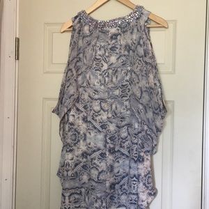 JLo cold shoulder top kaleidoscope